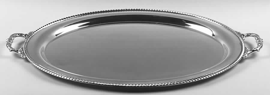 Georgian (Sterling, Hollowware) Large Waiter Tray by Poole Silver -1