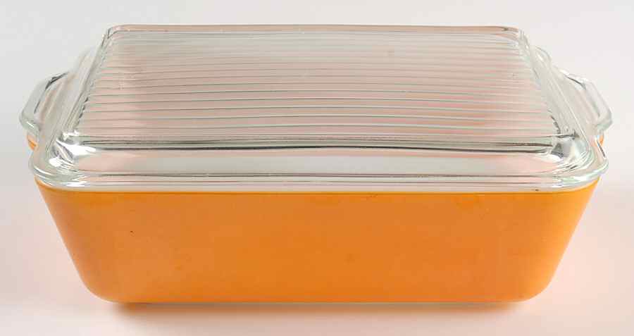 Orange Large Refrigerator Jar & Lid by Pyrex-1