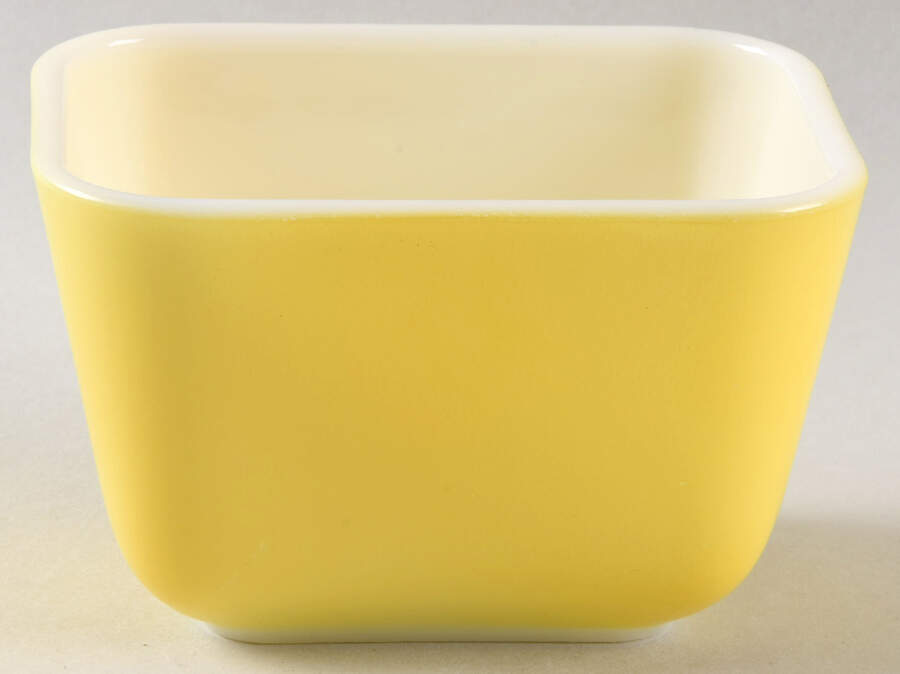 Yellow (Bright Yellow) Small Refrigerator Jar No Lid by Pyrex-1