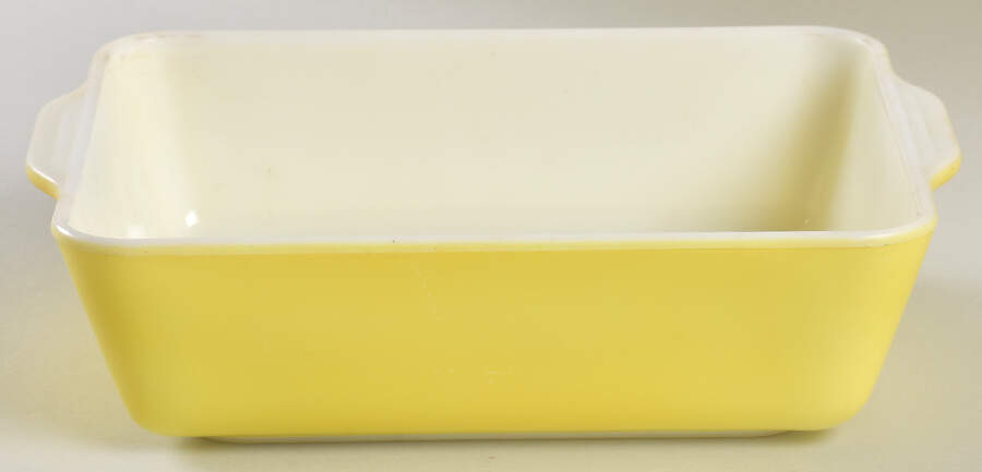 Yellow (Bright Yellow) Large Refrigerator Jar No Lid by Pyrex-1