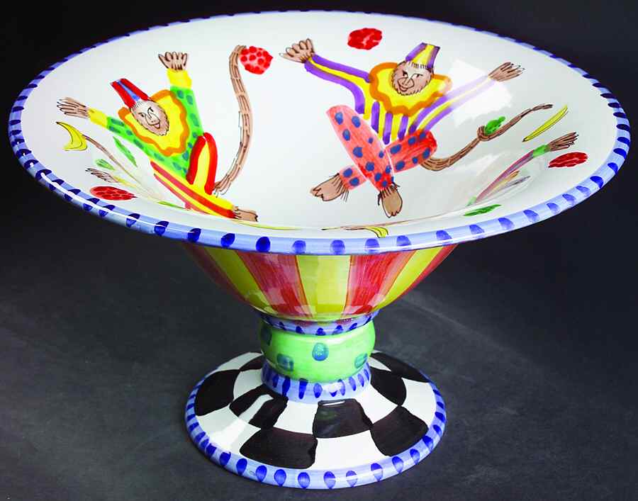Monkey Business Round Compote (Height X Width) by Presenttense-1