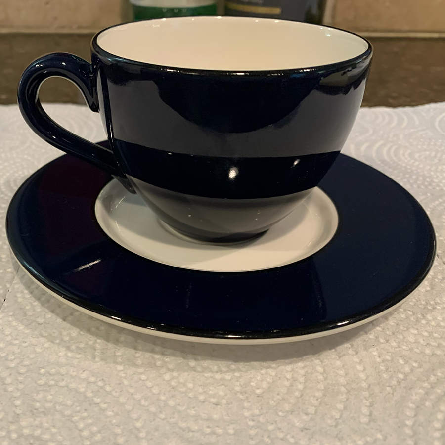 Spa Cobalt Blue Flat Cup & Saucer Set by Pagnossin-1