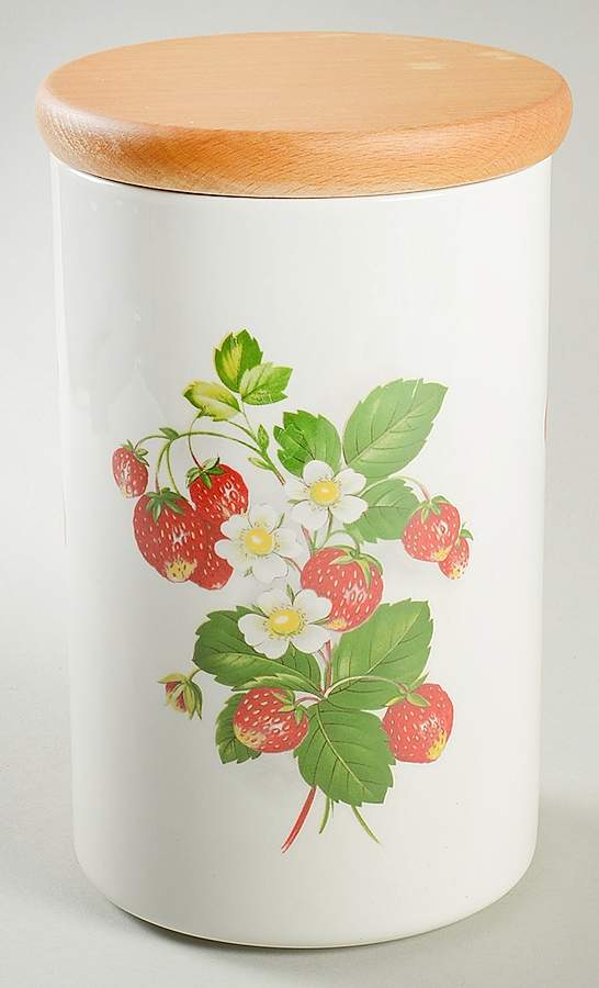 Strawberries Extra Large Canister & Wood Lid by Portmeirion-1