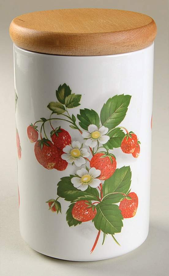 Strawberries Large Canister & Wood Lid by Portmeirion-1