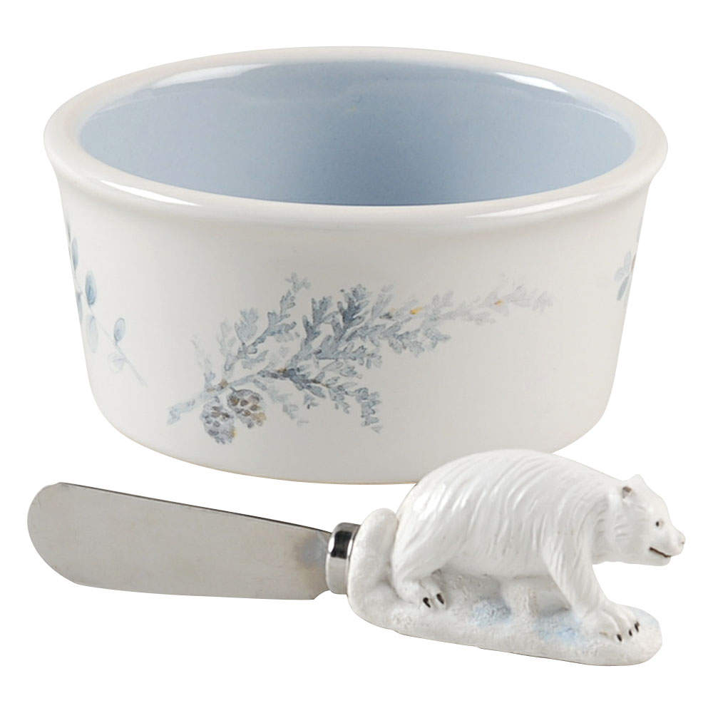 Winter Frost Dip Bowl & Spreader Set by Pfaltzgraff-1