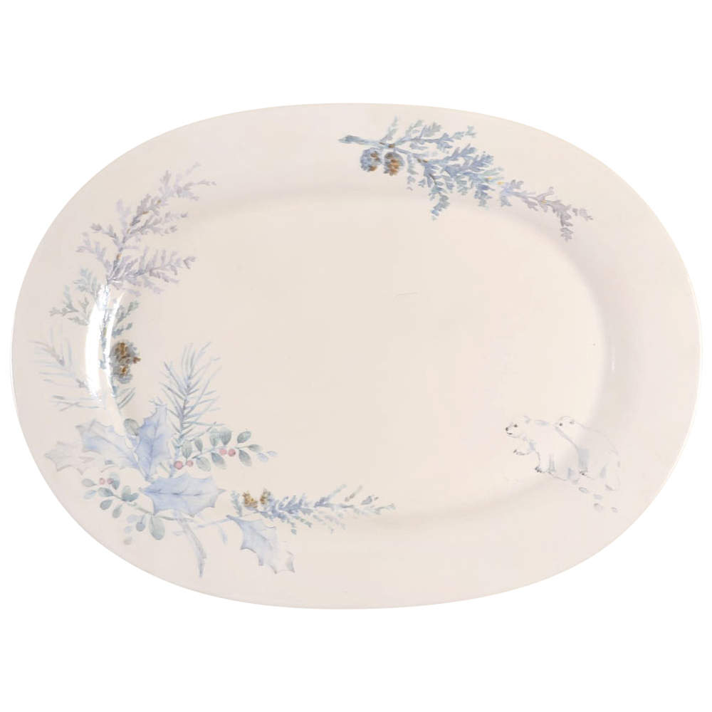 Winter Frost 14" Oval Serving Platter by Pfaltzgraff-1