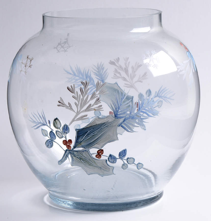 Winter Frost Glassware Cookie Jar No Ceramic Figural Lid by Pfaltzgraff-1