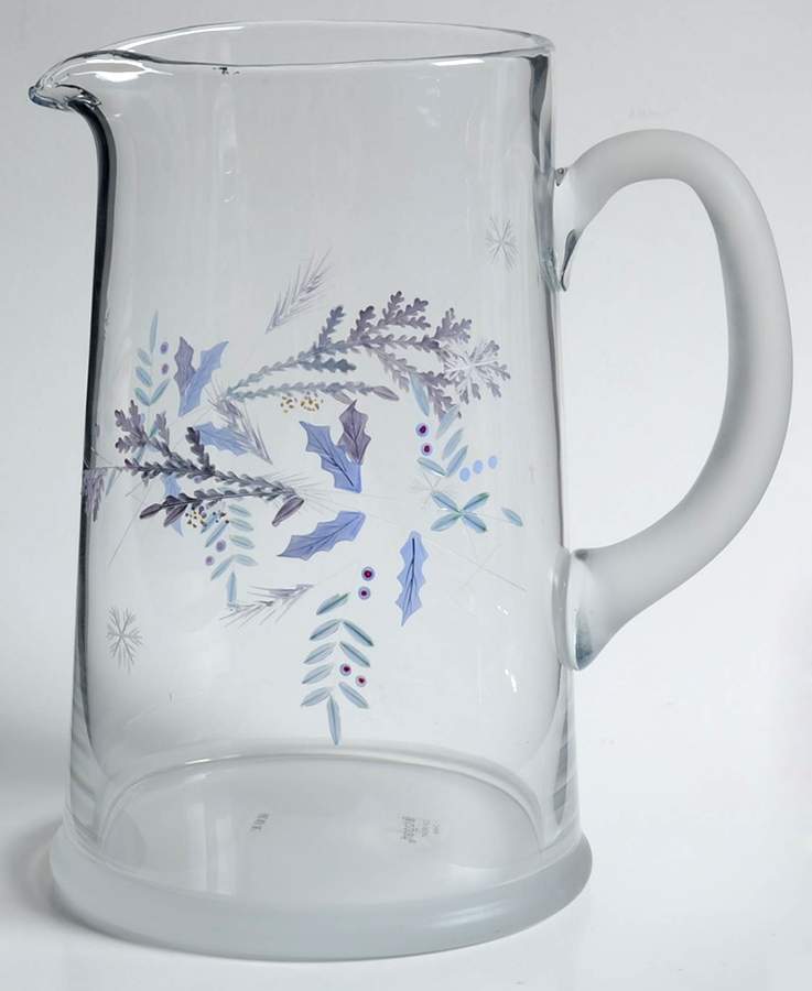 Winter Frost 64 Oz Glassware Handpainted Pitcher by Pfaltzgraff-1