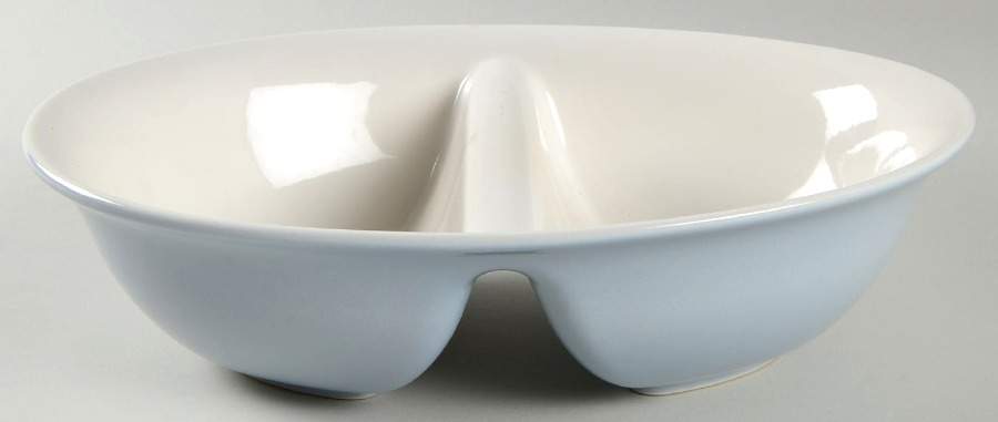 Winter Frost 10" Oval Divided Vegetable Bowl by Pfaltzgraff-1