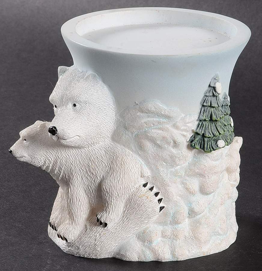 Winter Frost Candleholder-Pillar/Sculpted-Resin by Pfaltzgraff-1