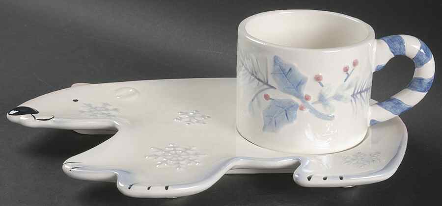 Winter Frost Snack Plate & Cup Set by Pfaltzgraff-1