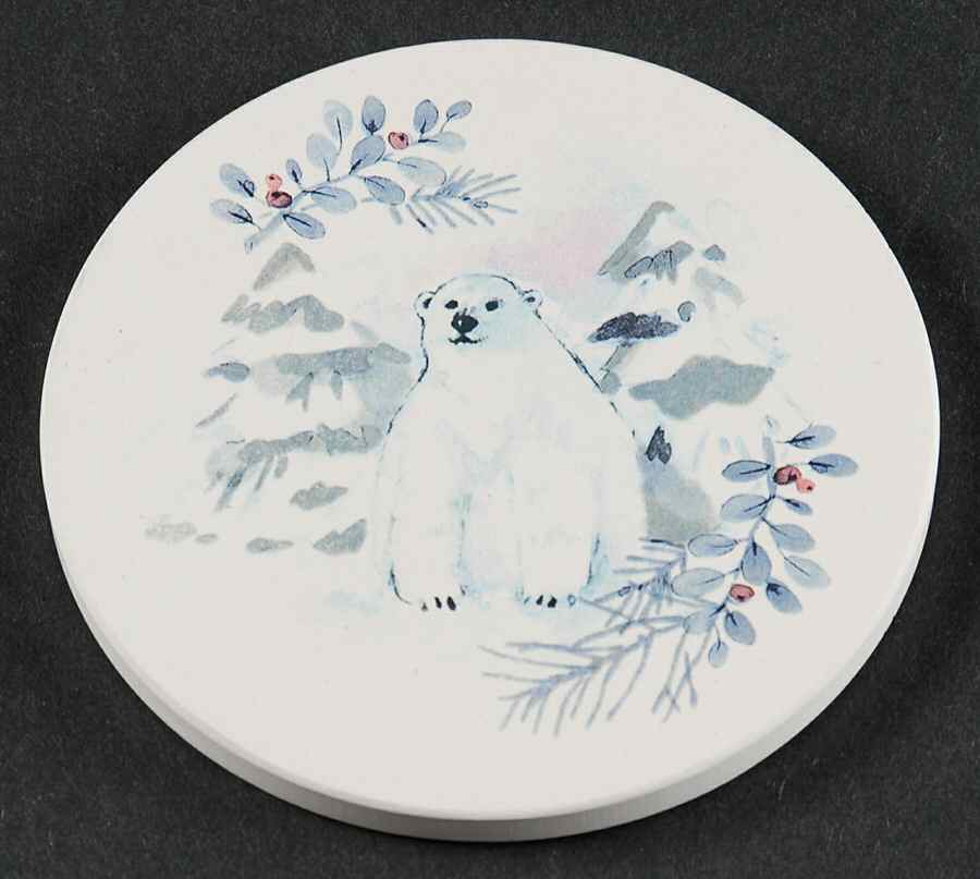 Winter Frost Round (Thirsty) Stone Coaster by Pfaltzgraff-1