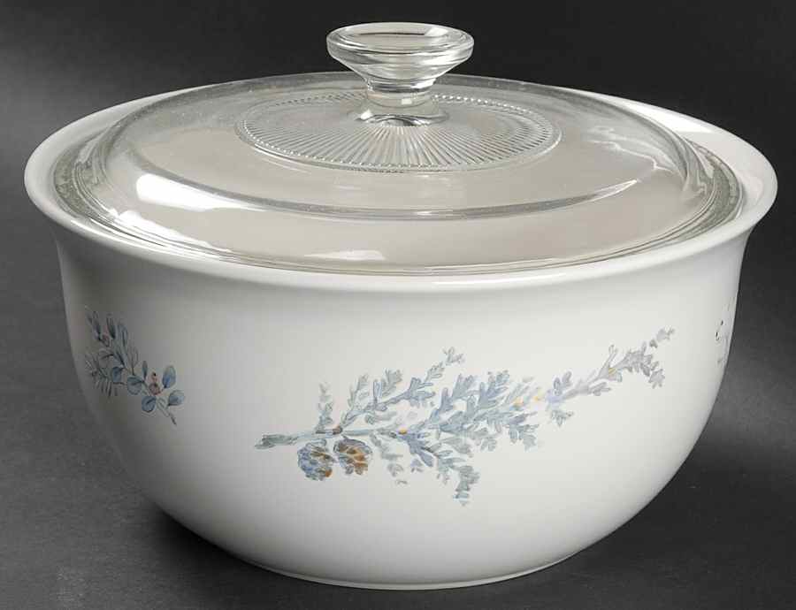 Winter Frost 3 Qt Round Covered Casserole with Glass Lid by Pfaltzgraff-1