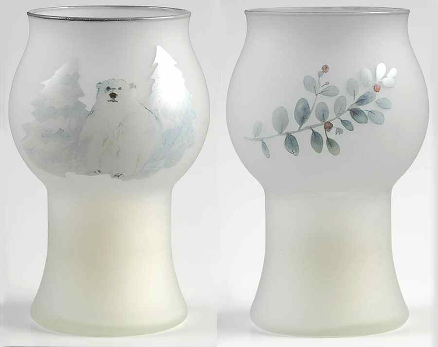 Winter Frost Glass Mini Pillr Float Candleholder - Set of 2 by Pfaltzgraff-1