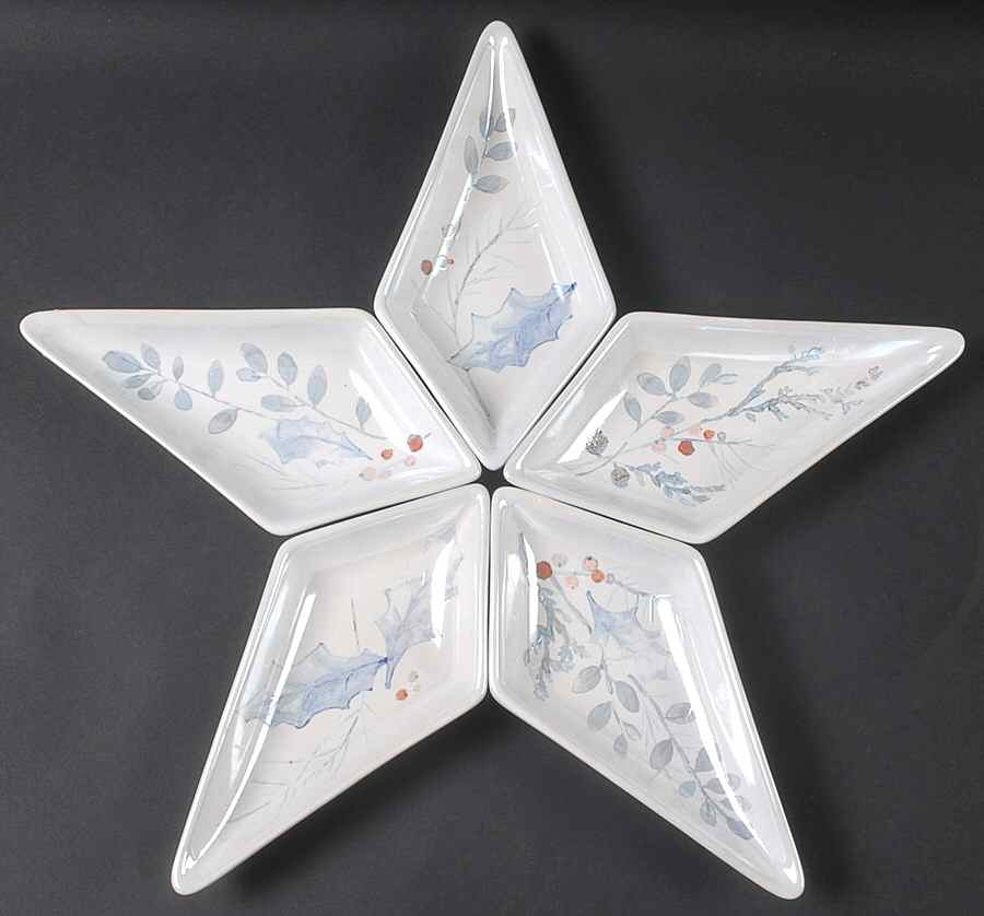 Winter Frost 5 Individual Section Star Shaped Dish by Pfaltzgraff-1