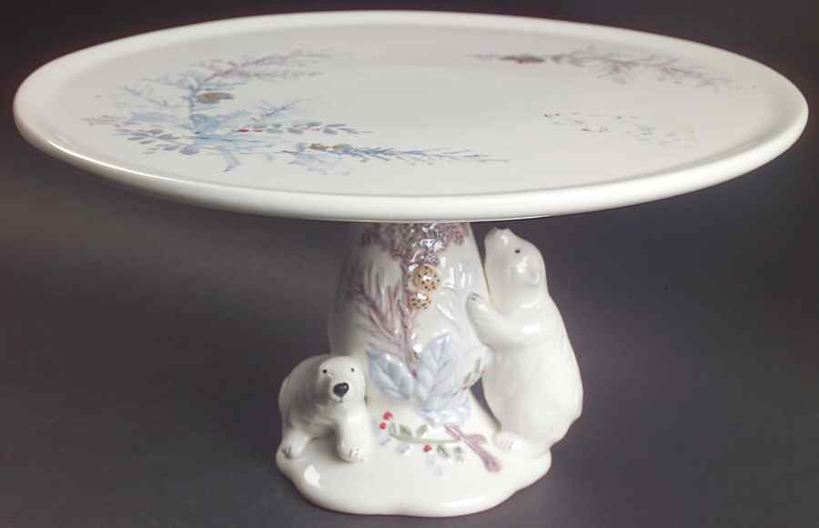 Winter Frost 12" Diameter Pedestal Cake Stand by Pfaltzgraff-1