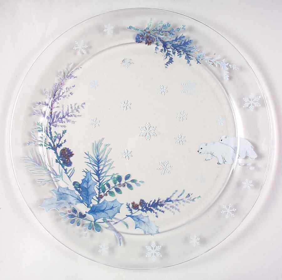 Winter Frost Round Glassware Cake Plate by Pfaltzgraff-1