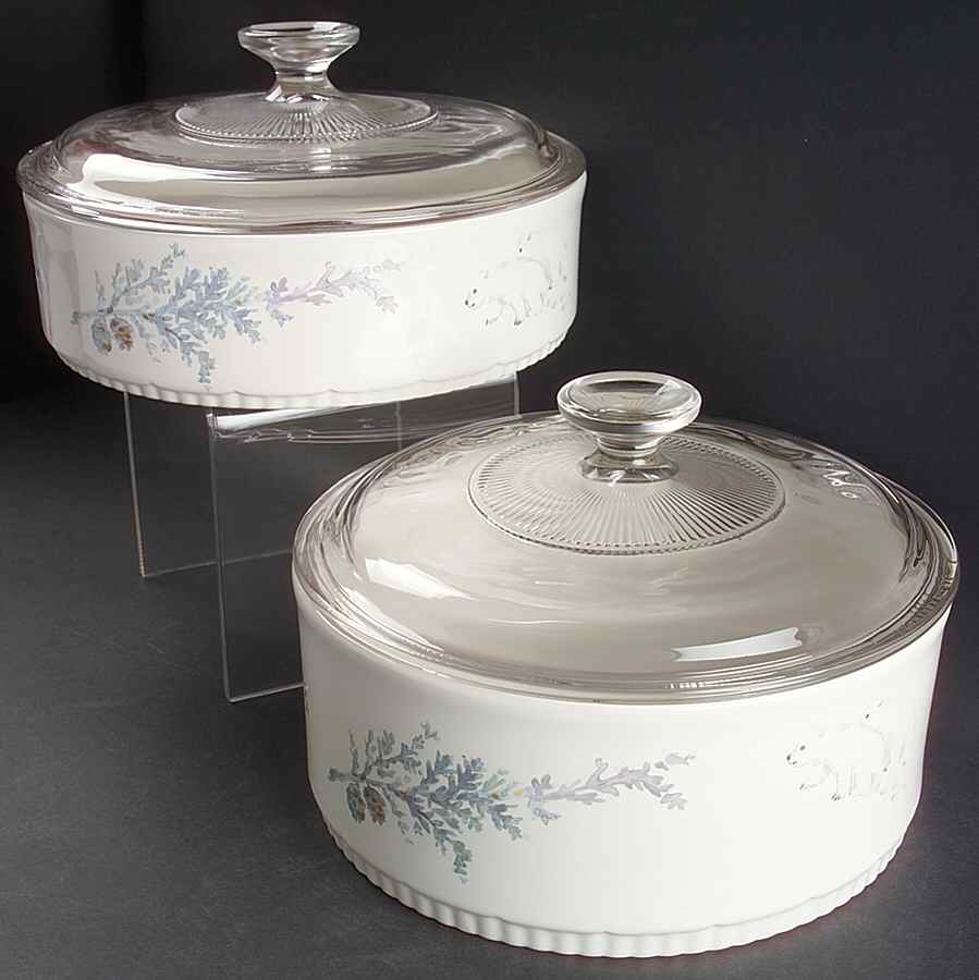Winter Frost 4-Piece Bakeware Set (2 Bakers with Lids) by Pfaltzgraff-1