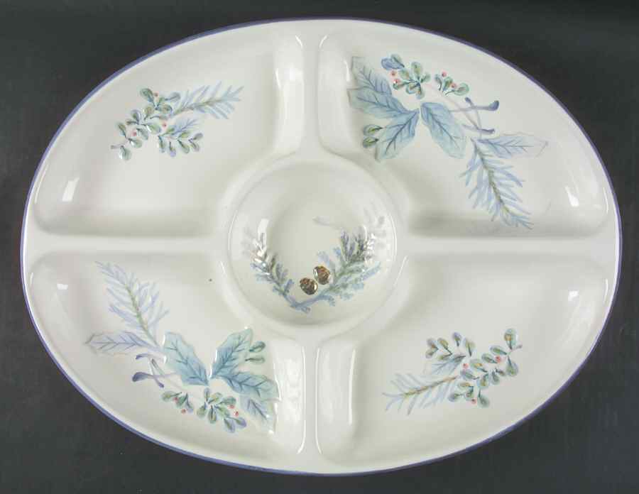 Winter Frost 5 Part Oval Divided Server by Pfaltzgraff-1