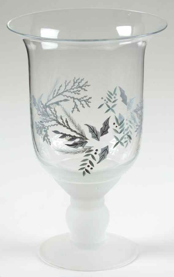 Winter Frost Handpainted Glass Hurricane Lamp by Pfaltzgraff-1