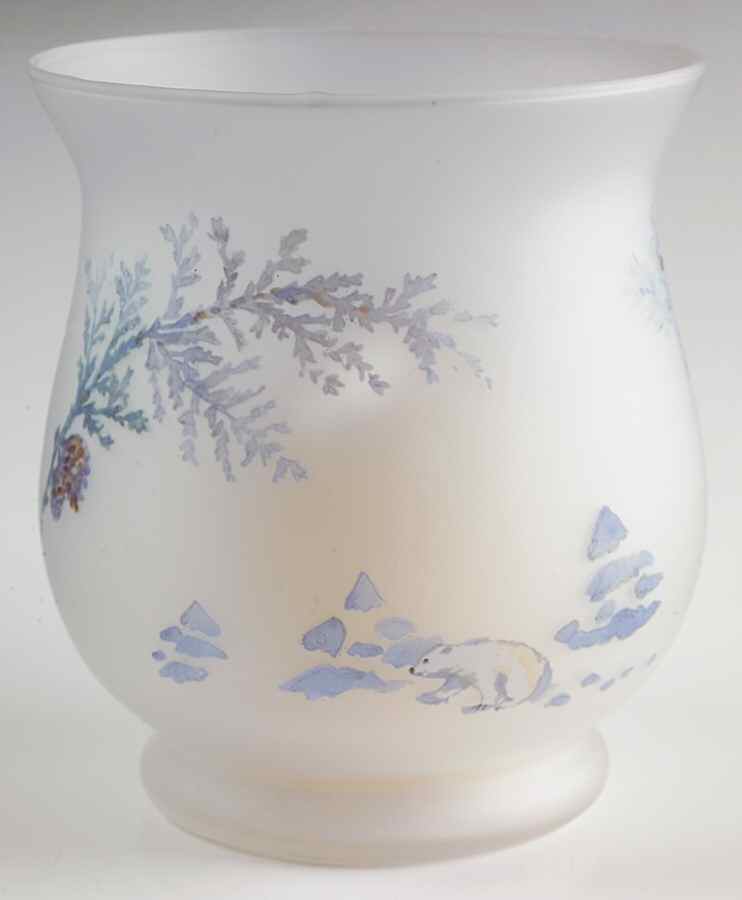 Winter Frost 6" Glassware Hurricane by Pfaltzgraff-1