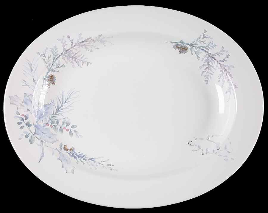 Winter Frost 14" Oval Serving Platter by Pfaltzgraff-1