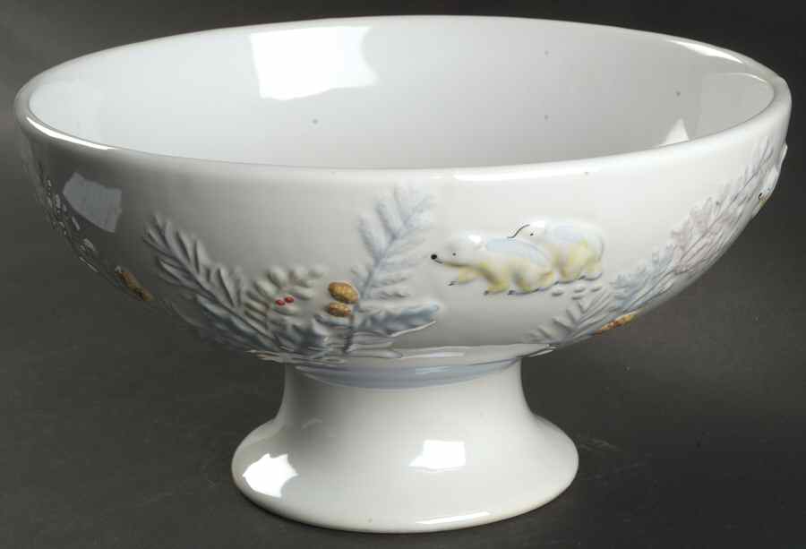 Winter Frost Pedestal Bowl by Pfaltzgraff-1
