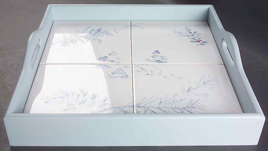 Winter Frost Wood Tote Tray with 4 Inserts by Pfaltzgraff-1