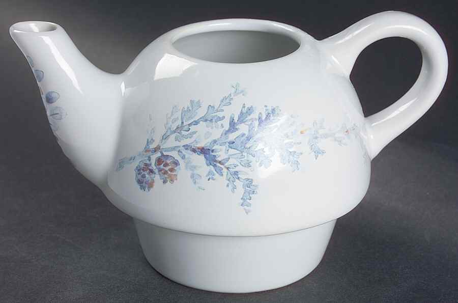 Winter Frost Individual Teapot with Cup Teapot No Lid by Pfaltzgraff-1