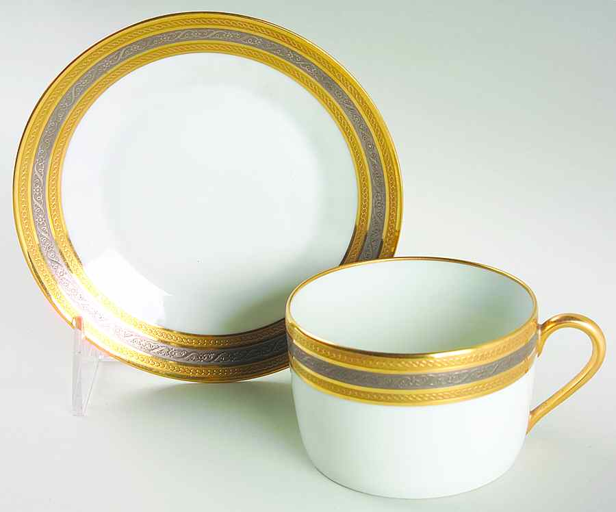 5925 Flat Cup & Saucer Set by Porcelaine Lafarge-1