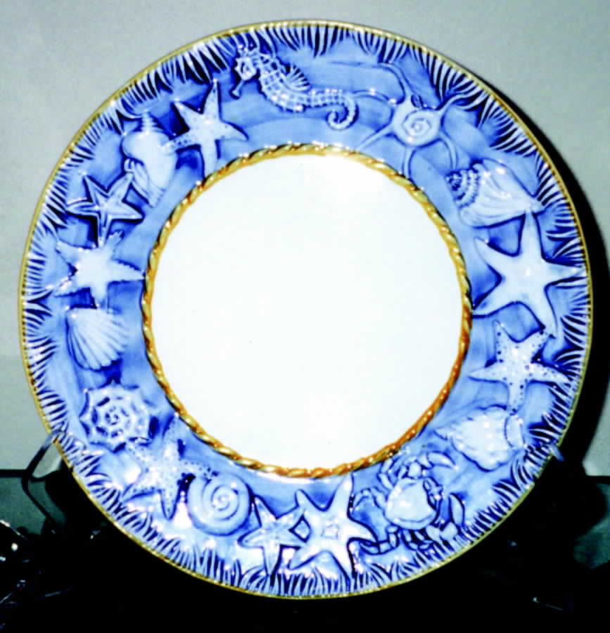 Fruits of The Sea Dinner Plate by Portugal Pottery-1