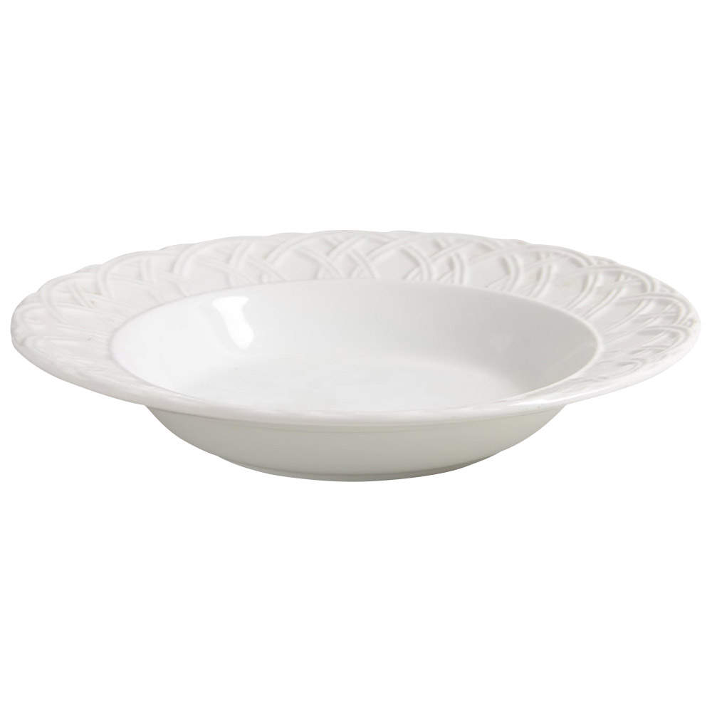 Basket Relief Large Rim Soup Bowl by Pier 1-1