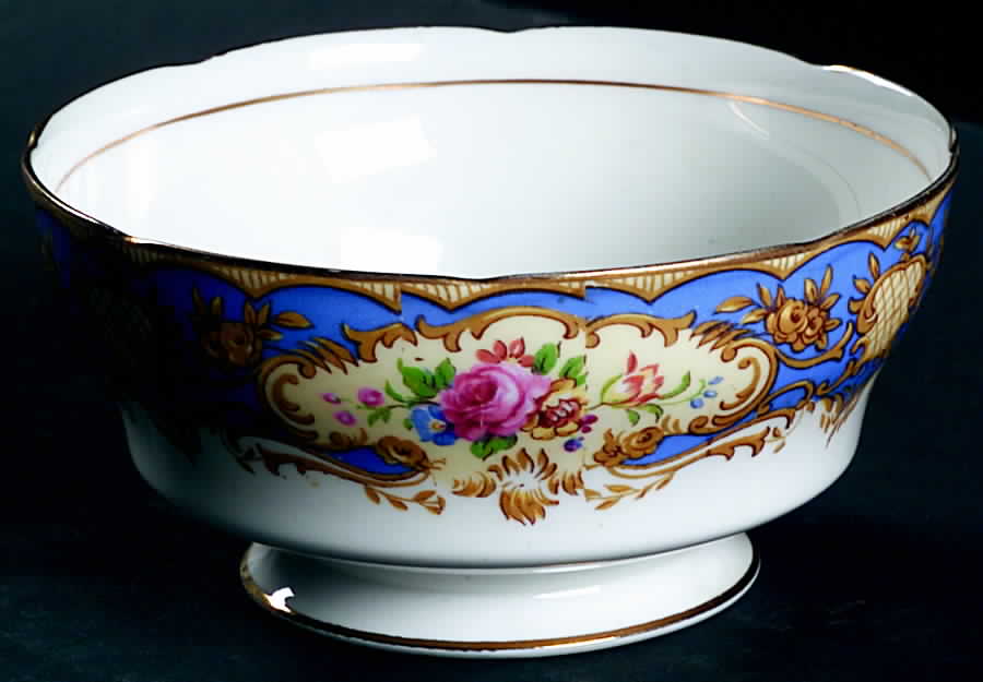Pompadour Blue Open Sugar Bowl by Paragon-1