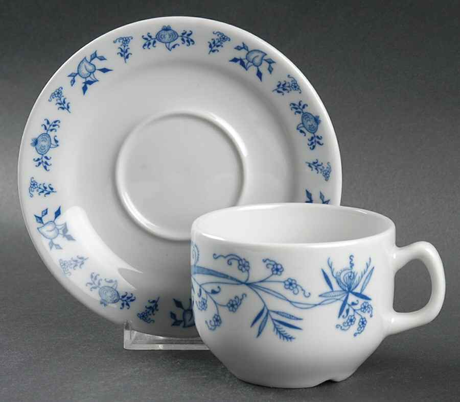 Onion Flat Cup & Saucer Set by Porsgrund-1
