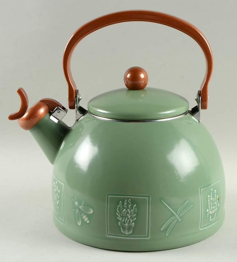 Naturewood Serenity Green Metal Kettle & Lid by Pfaltzgraff-1