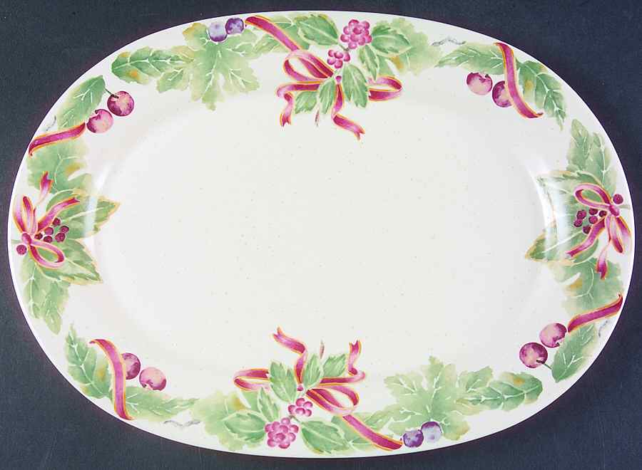 Jamberry Holiday 14" Oval Serving Platter by Pfaltzgraff-1