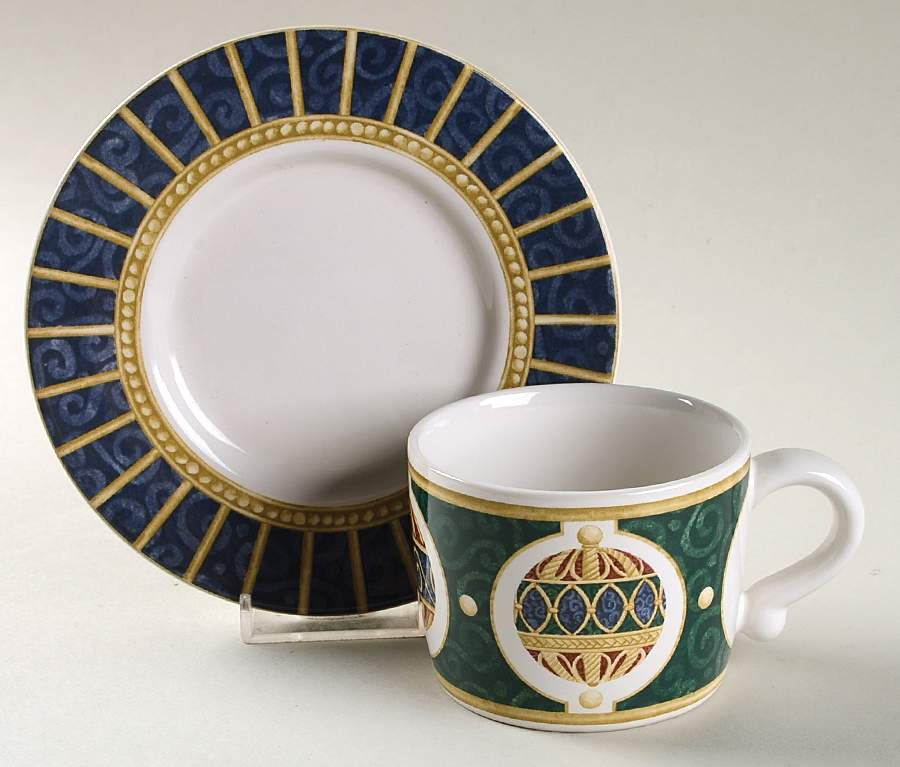 Royal Holiday Flat Cup & Saucer Set by Pfaltzgraff-1