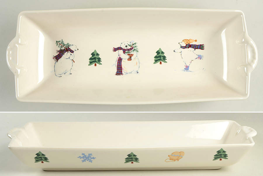 Snow Bear 16" Bread Basket by Pfaltzgraff-1