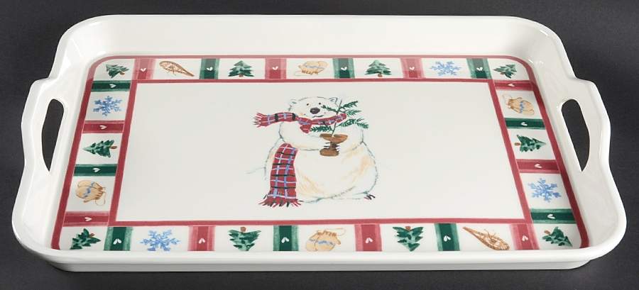 Snow Bear Handled Melamine Tray by Pfaltzgraff-1