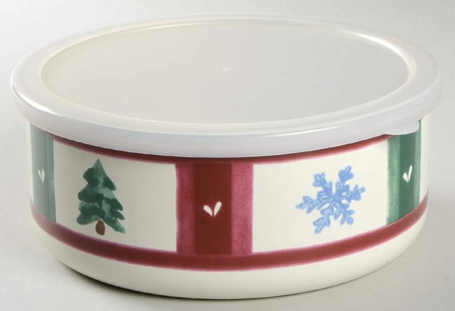 Snow Bear 7" Metal Bowl & Plastic Lid by Pfaltzgraff-1