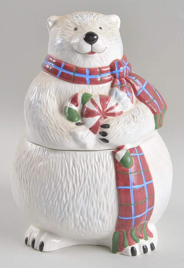 Snow Bear Figural Candy Jar & Lid by Pfaltzgraff-1