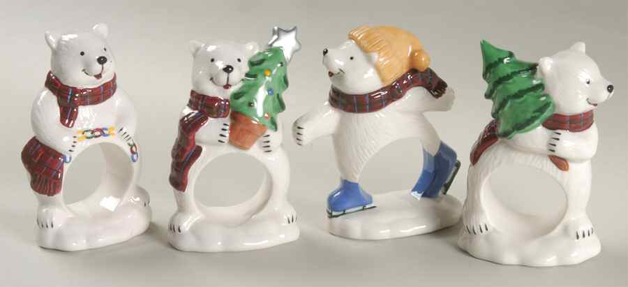 Snow Bear Napkin Ring - Set of 4 (Motif 1-4) by Pfaltzgraff-1