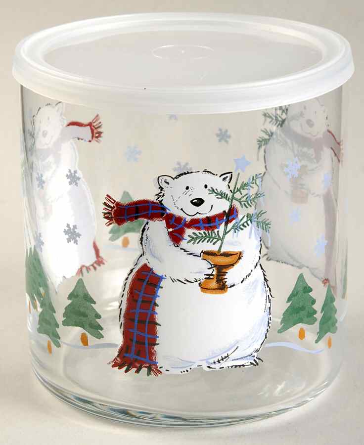 Snow Bear Medium Glassware Storage Jar & Lid by Pfaltzgraff-1
