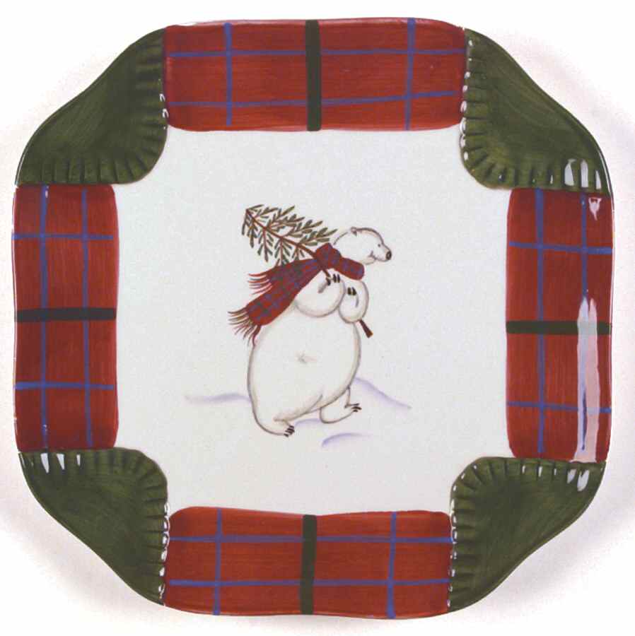 Snow Bear Square Luncheon Plate by Pfaltzgraff-1