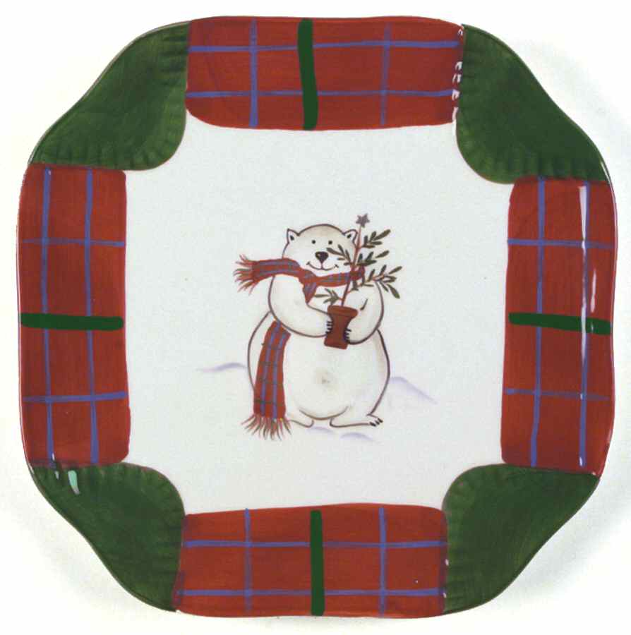 Snow Bear Square Luncheon Plate by Pfaltzgraff-1