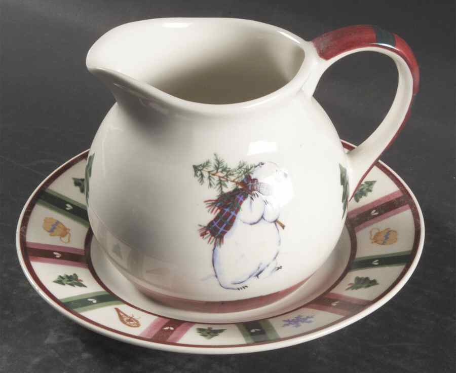 Snow Bear Gravy Boat & Underplate by Pfaltzgraff-1