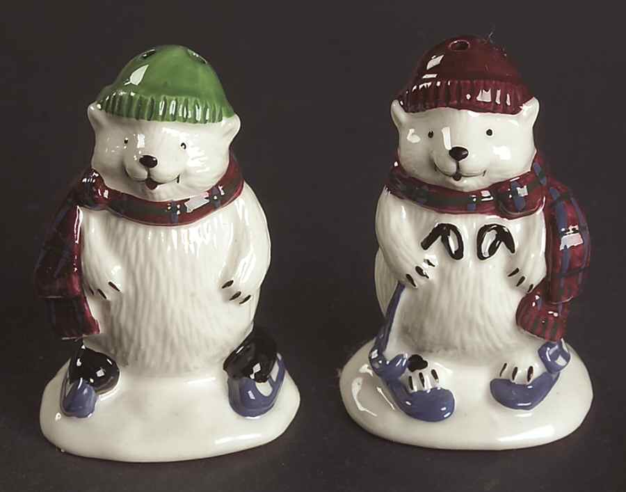 Snow Bear Individual Figural Salt & Pepper Set by Pfaltzgraff-1
