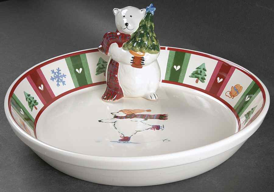 Snow Bear 9" Pie Baking Plate with Pie Bear by Pfaltzgraff-1