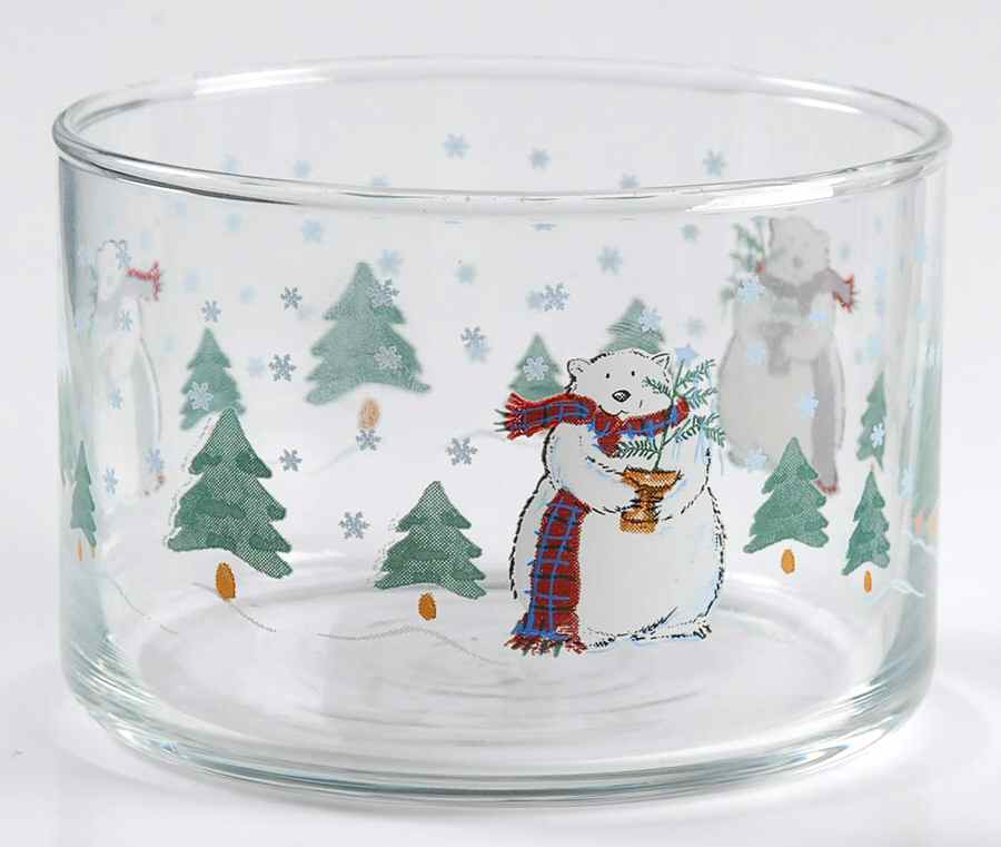 Snow Bear Small Glassware Storage Jar No Lid by Pfaltzgraff-1