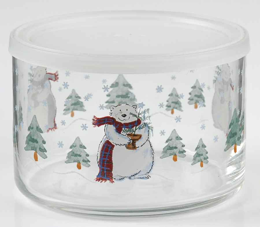 Snow Bear Lid for Small Glassware Storage Jar by Pfaltzgraff-1